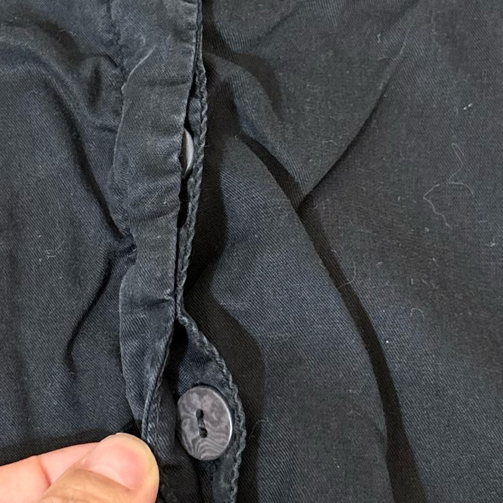 Zara Charcoal Button Down Mini Dress Gothic Dark Academia Whimsy Wednesday Sz S - Picture 7 of 9